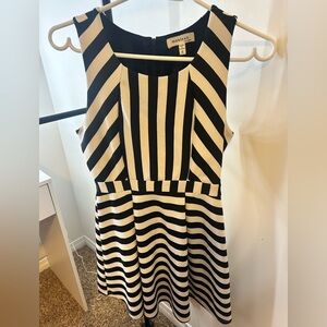 Monteau Black and White Striped Mini Dress, super cute, size small